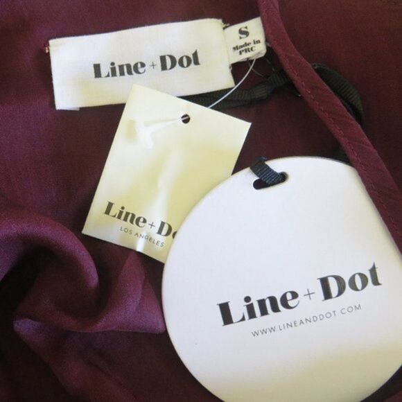 Line and Dot long sleeves ruffles open shoulders top blouse size Small - Picture 6 of 9